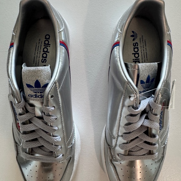 Adidas 9.5 Continental 80 Grey W Silver Gray Sneakers Shoes Fitness originals - Picture 2 of 6